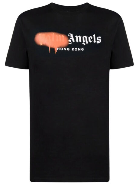 Imagem de: Camiseta Palm Angels Preta Hong Kong com Logo