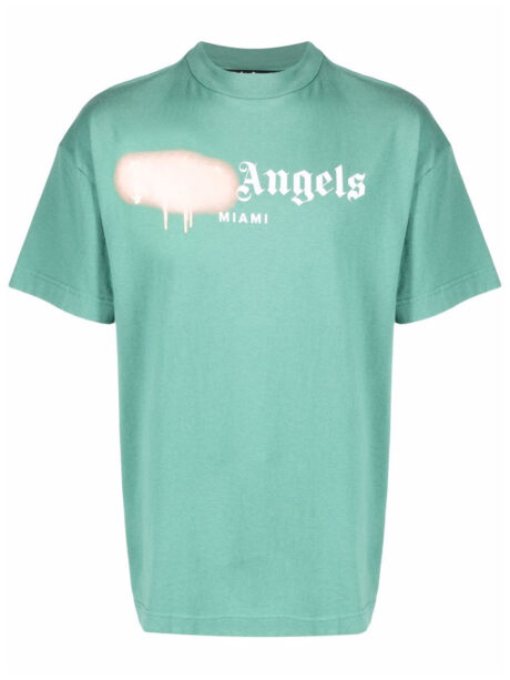Imagem de: Camiseta Palm Angels Verde Miami com Logo