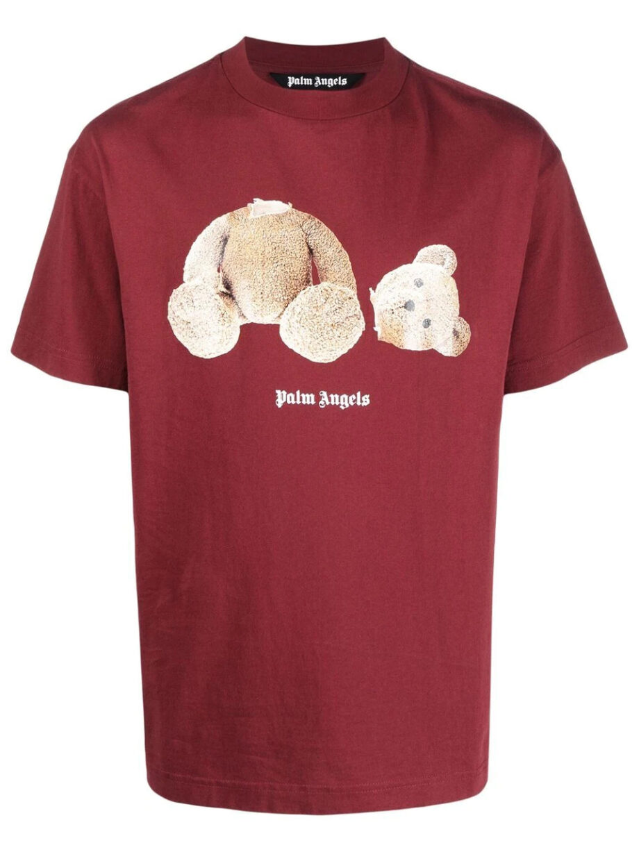 Imagem de: Camiseta Palm Angels Vermelha Estampa Urso
