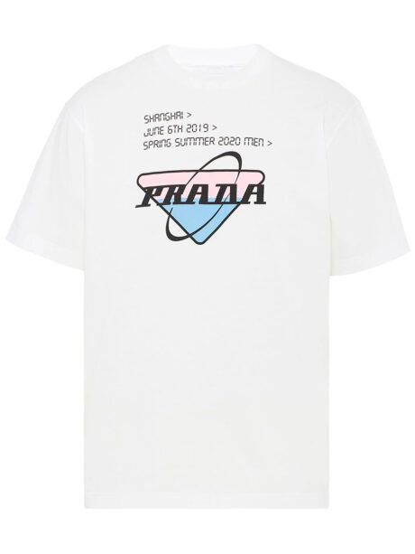 Imagem de: Camiseta Prada Branca com Estampa