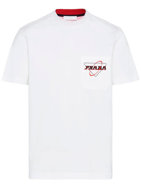 Imagem de: Camiseta Prada Branca com Logo