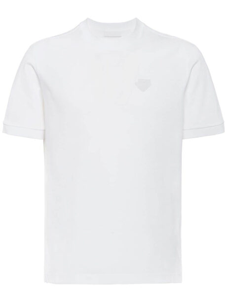 Imagem de: Camiseta Prada Branca com Logo Branco