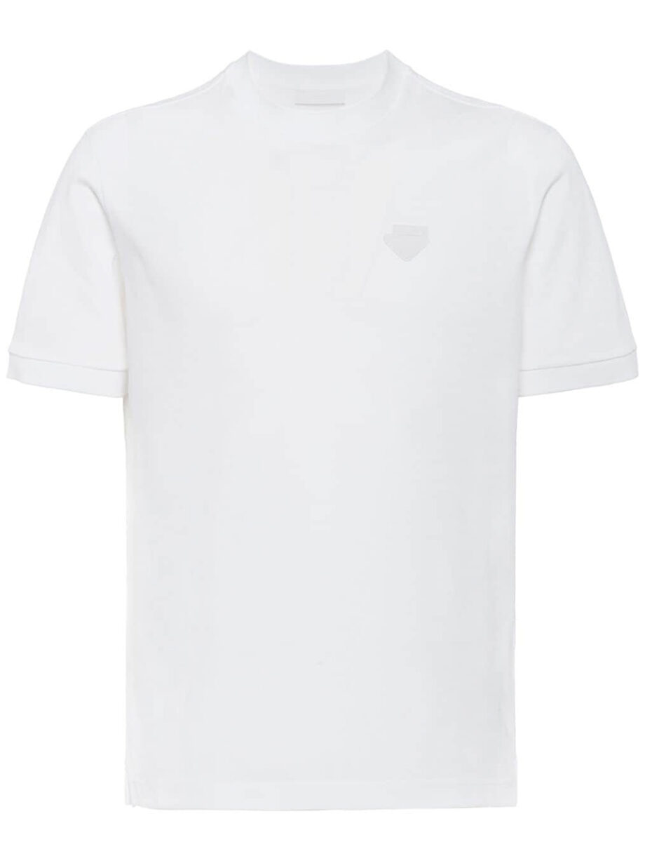 Imagem de: Camiseta Prada Branca com Logo Branco