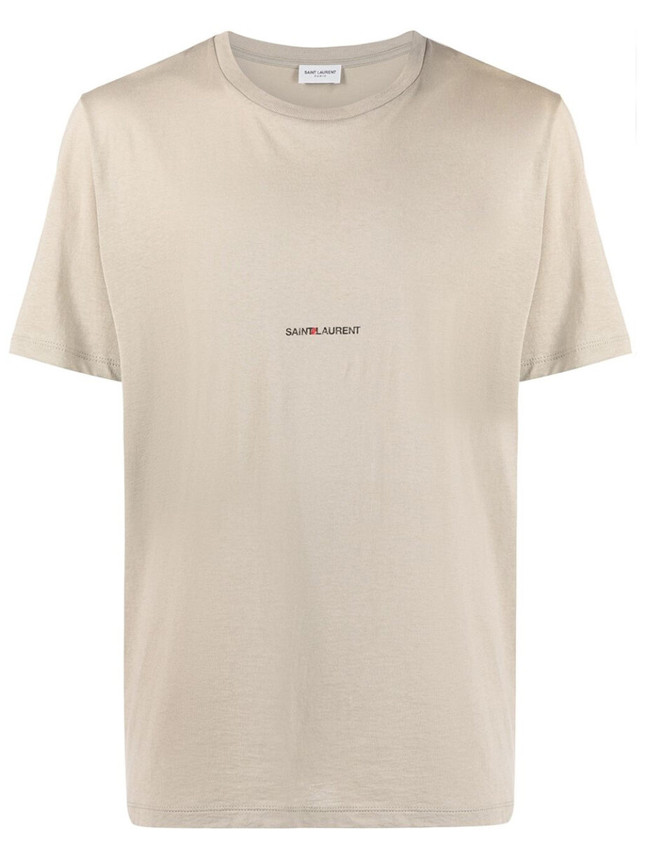 Imagem de: Camiseta Saint Laurent Bege com Logo