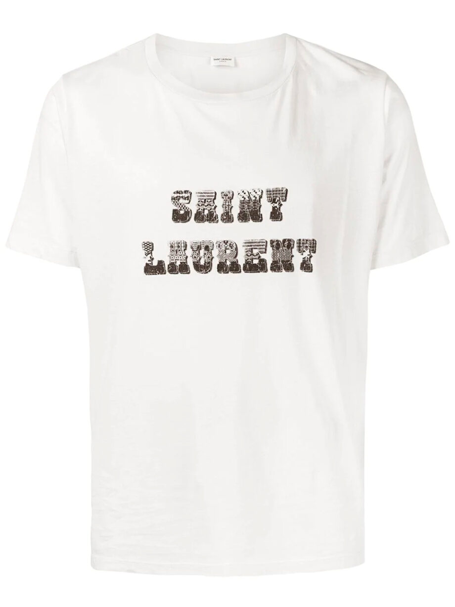 Imagem de: Camiseta Saint Laurent Branca com Estampa