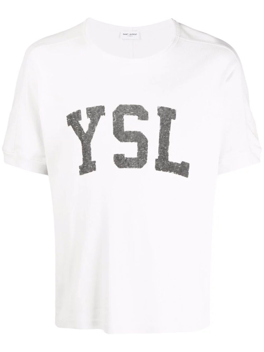 Imagem de: Camiseta Saint Laurent Branca com Estampa YSL