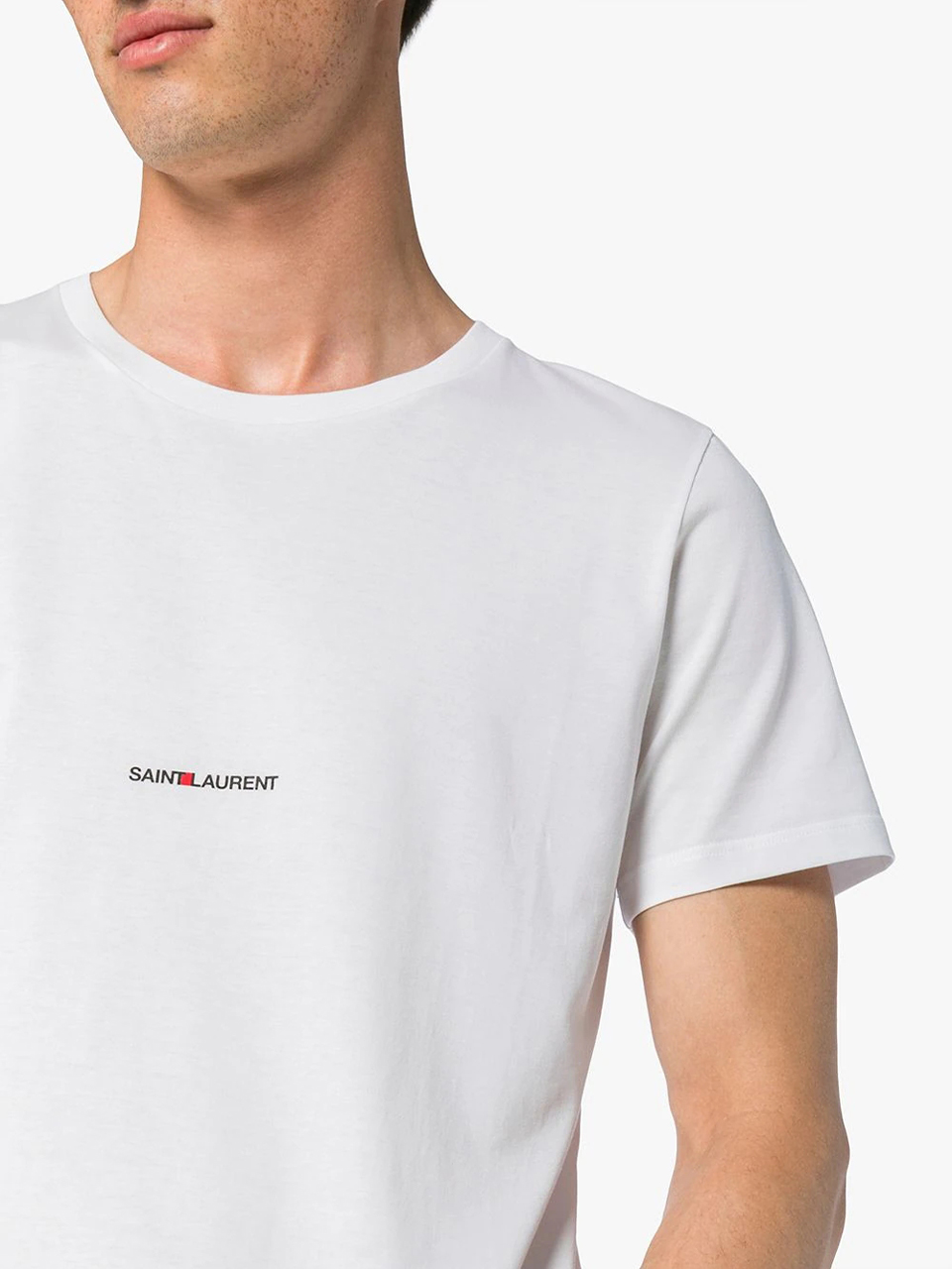 Imagem de: Camiseta Saint Laurent Branca com Logo