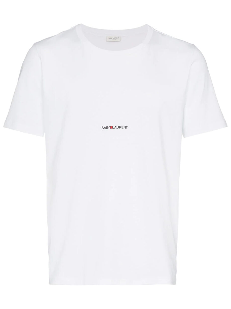 Imagem de: Camiseta Saint Laurent Branca com Logo