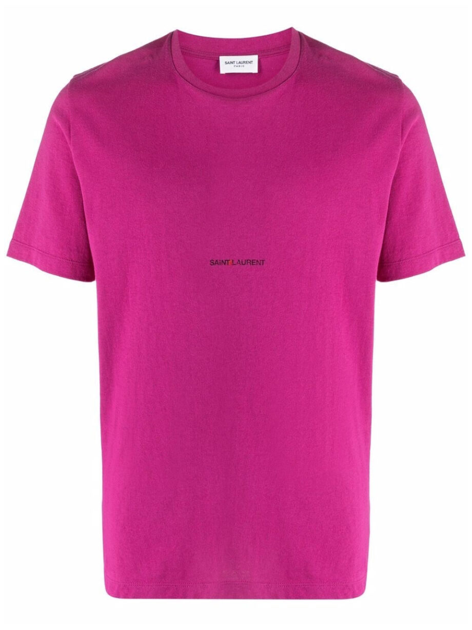 Imagem de: Camiseta Saint Laurent Rosa com Logo