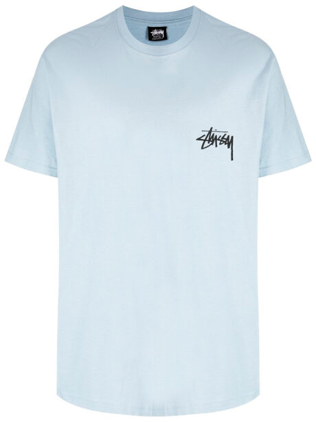 Imagem de: Camiseta Stussy Azul com Estampa Posterior
