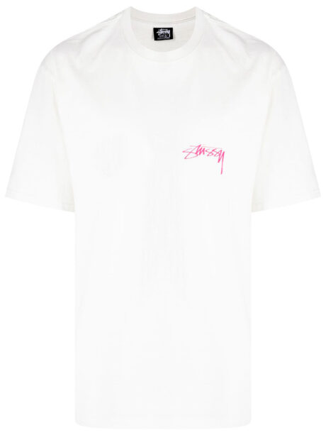 Imagem de: Camiseta Stussy Branca com Estampa Posterior