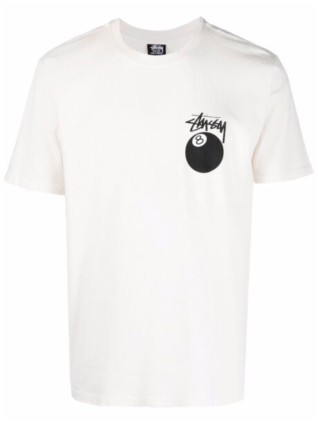 Imagem de: Camiseta Stussy Branca com Logo Bola 8