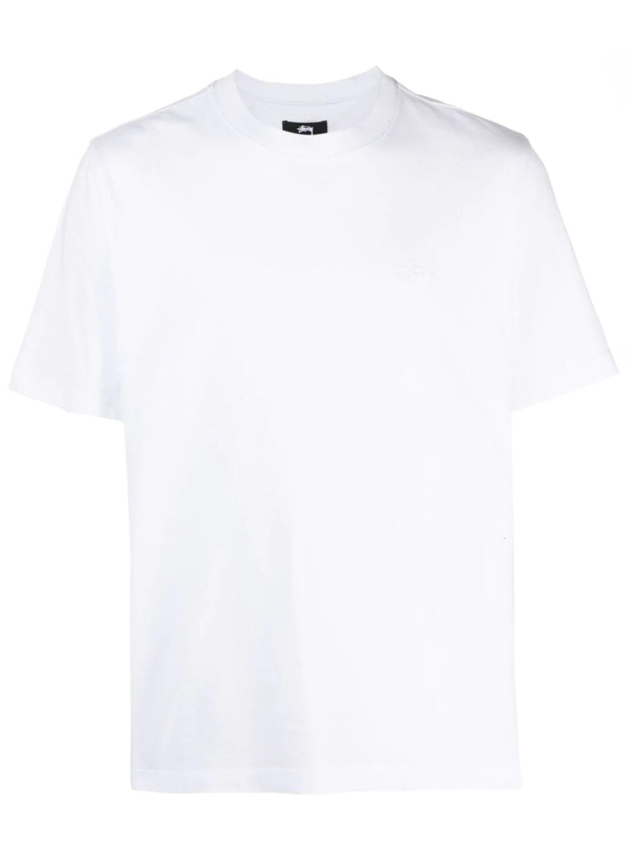 Imagem de: Camiseta Stussy Branca com Logo Bordado