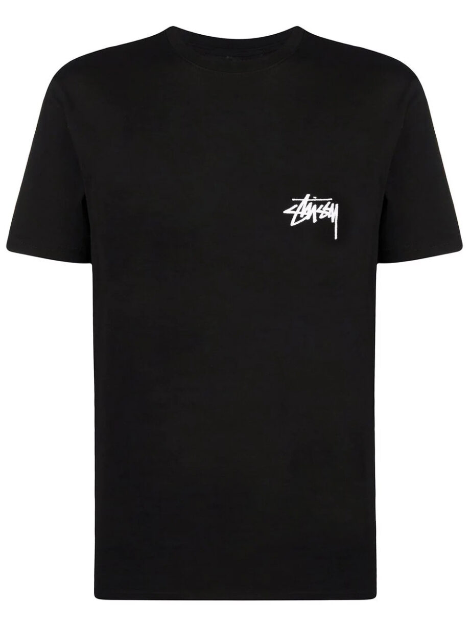 Imagem de: Camiseta Stussy Preta com Estampa Posterior