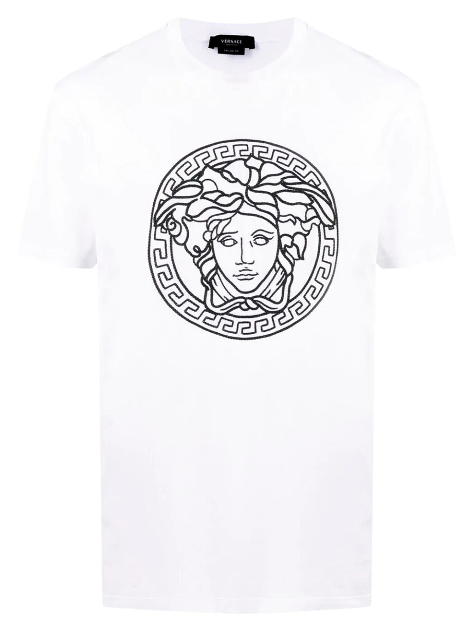 Imagem de: Camiseta Versace Branca com Estampa Medusa
