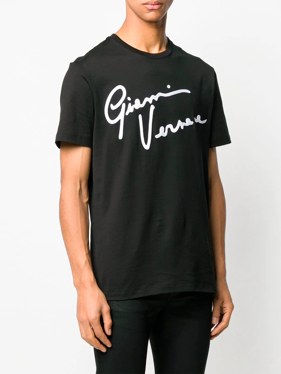 Imagem de: Camiseta Versace Preta com Estampa Branca