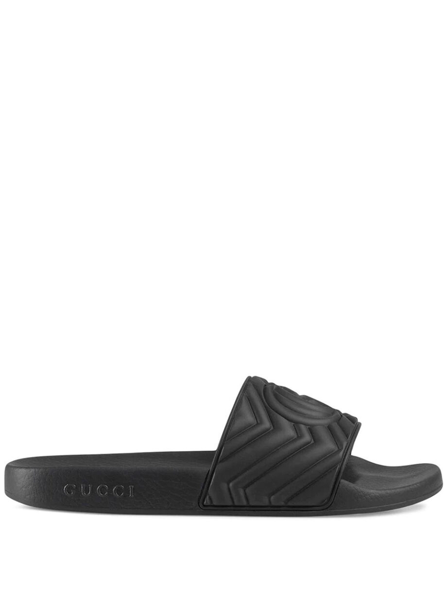 Imagem de: Chinelo Gucci Slide Matelassê Preto com Duplo G