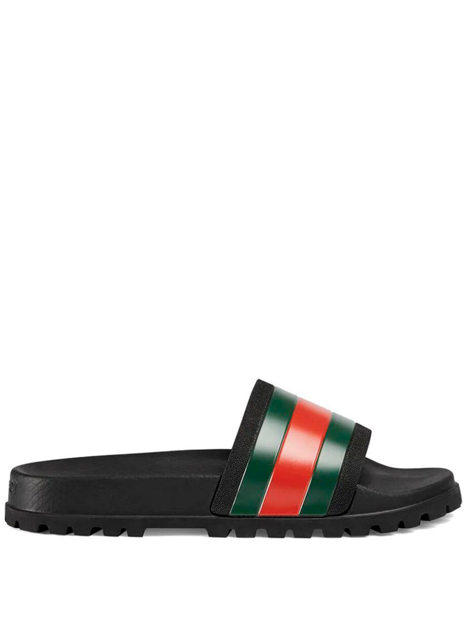 Imagem de: Chinelo Gucci Slide Preto com Faixa Web