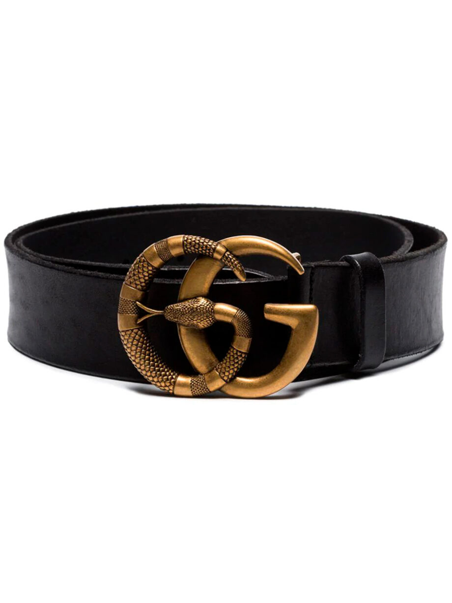Imagem de: Cinto Gucci de Couro com Fivela Duplo G de Cobra