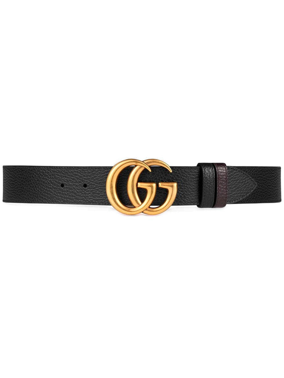 Imagem de: Cinto Gucci de Couro com Fivela Duplo G Dourada
