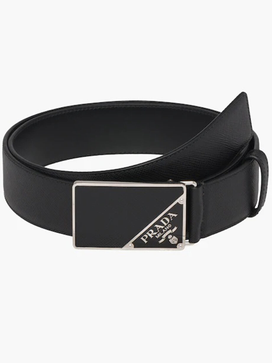 Imagem de: Cinto Prada Preto Couro Saffiano