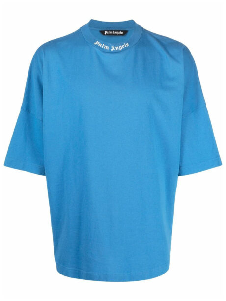 Imagem de: Camiseta Palm Angels Azul Celeste com Estampa Posterior