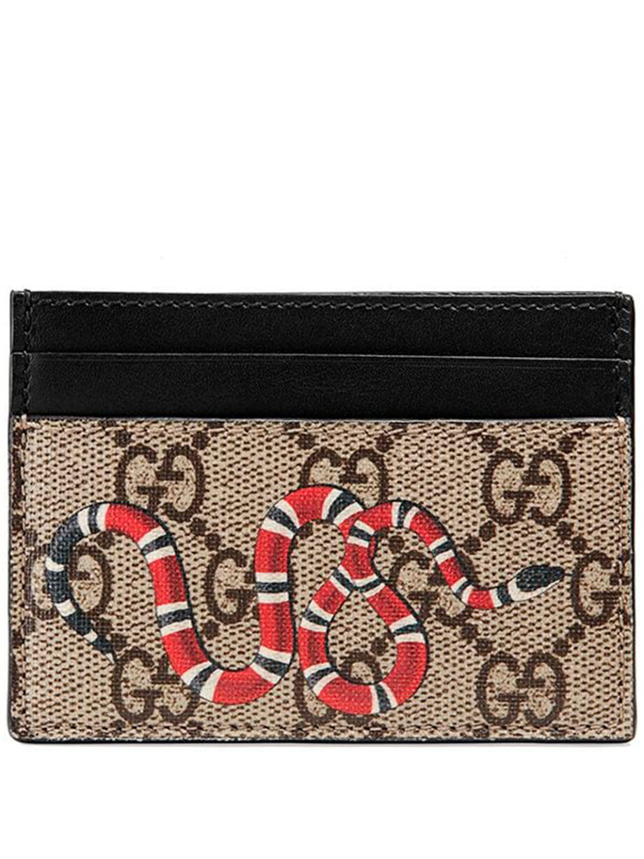 Imagem de: Porta-cartões Gucci GG Supreme Kingsnake