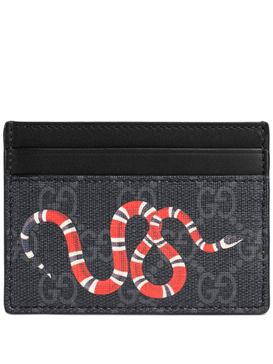 Imagem de: Porta-cartões Gucci Preto GG Supreme Kingsnake