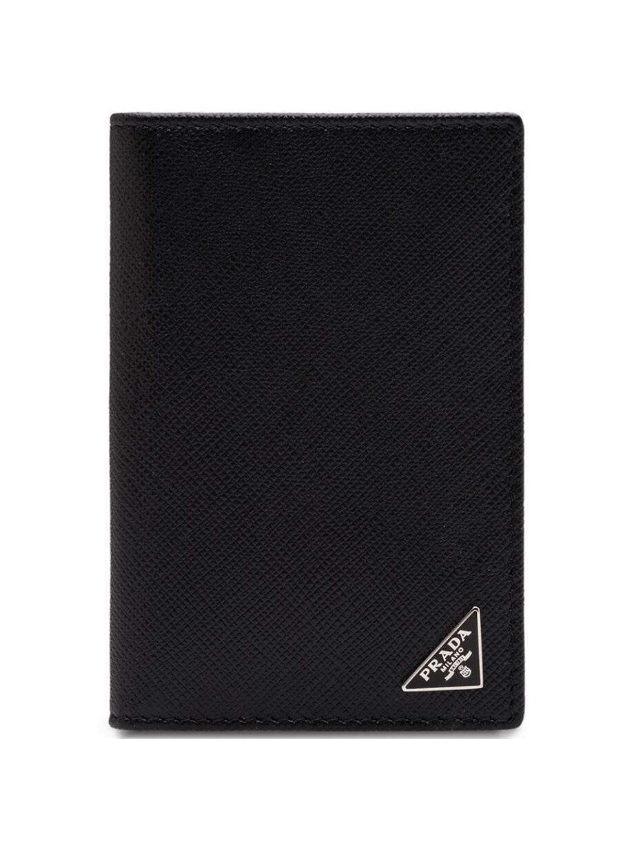 Imagem de: Porta-cartões Prada Preto com Logo Pequeno