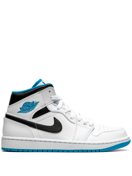 Imagem de: Tênis Nike Air Jordan 1 Mid Branco e Azul