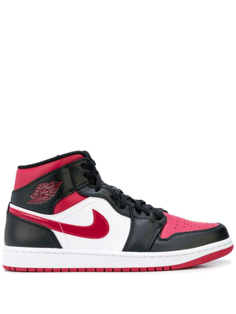 Imagem de: Tênis Nike Air Jordan 1 Mid Branco e Vermelho