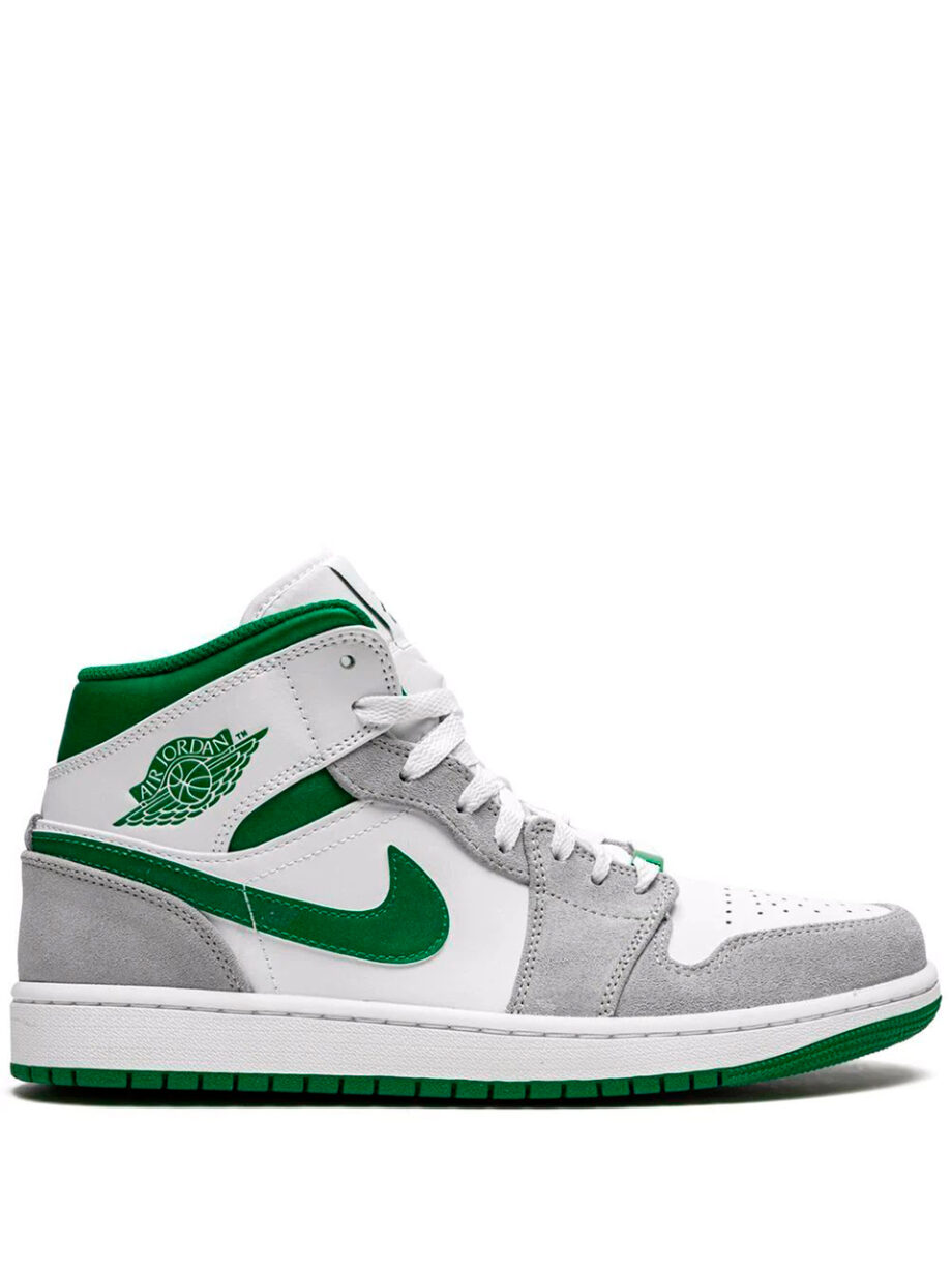 Imagem de: Tênis Nike Air Jordan 1 Mid Cinza e Verde