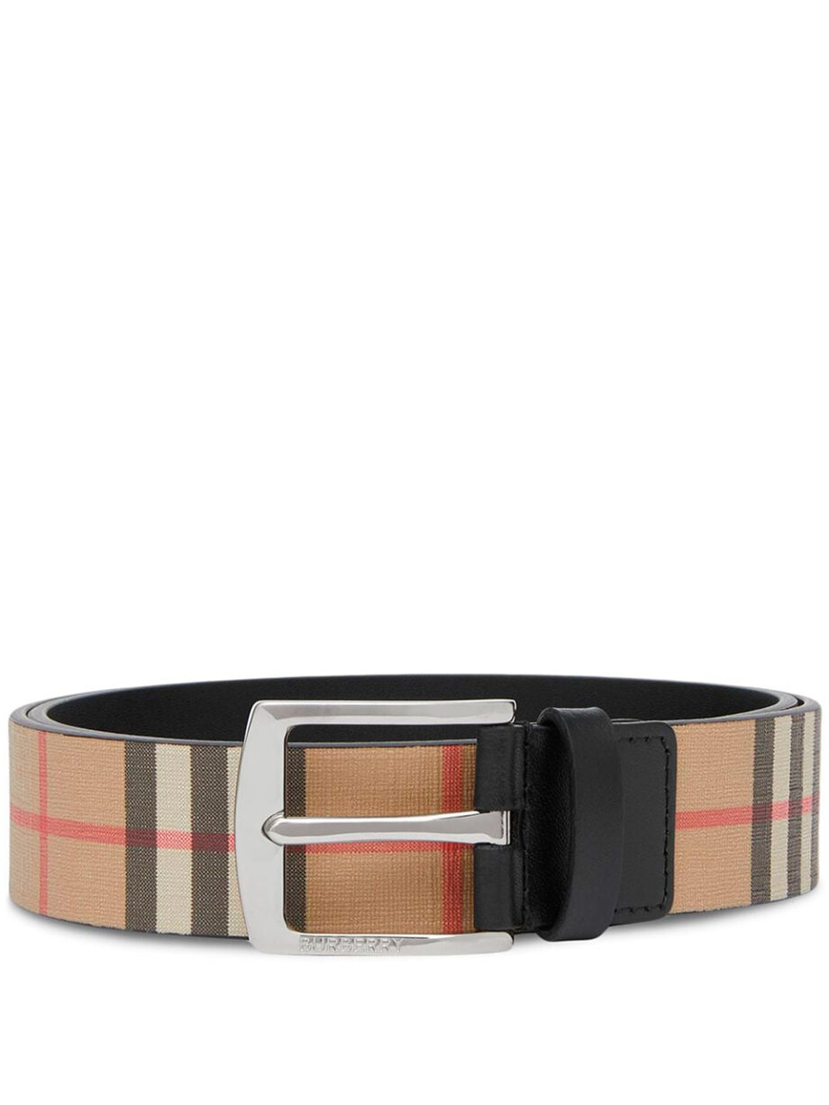 Imagem de: Cinto Burberry Xadrez com Fivela Simples