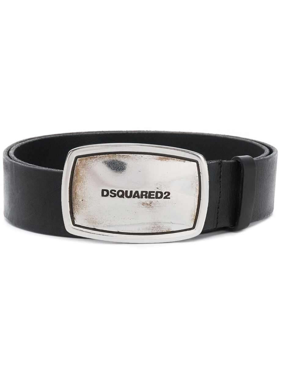 Imagem de: Cinto Dsquared2 Preto com Fivela em Efeito Antiguidade