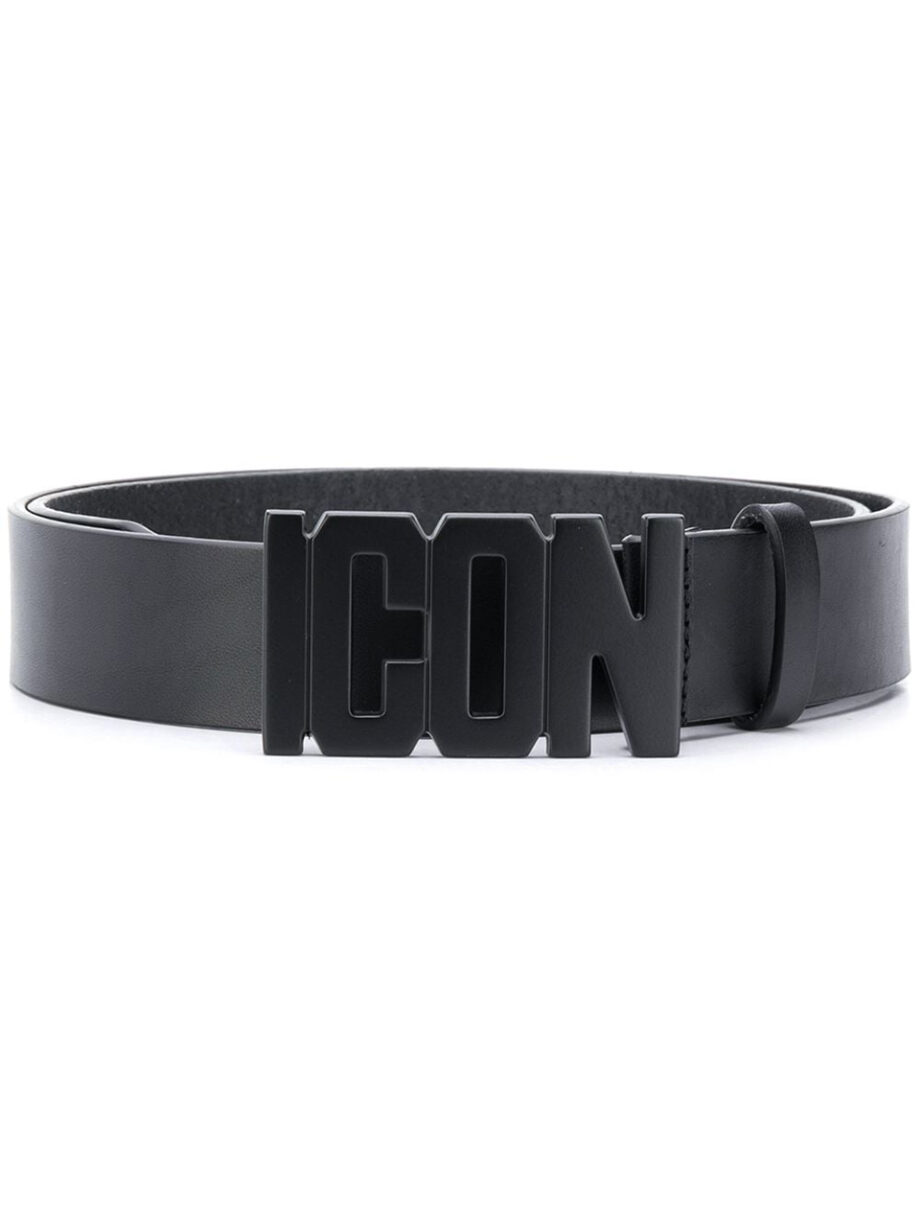 Imagem de: Cinto Dsquared2 Preto com Fivela Icon Preta