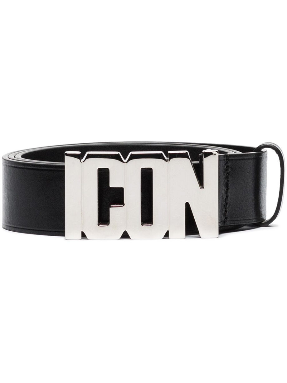 Imagem de: Cinto Dsquared2 Preto com Fivela Icon