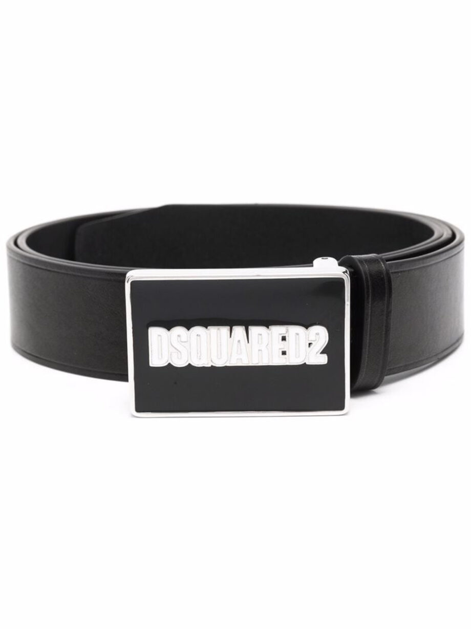 Imagem de: Cinto Dsquared2 Preto com Patch de Logo