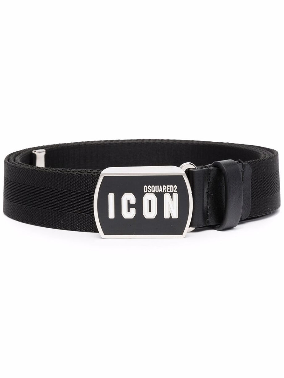 Imagem de: Cinto Dsquared2 Preto com Patch de Logo Icon