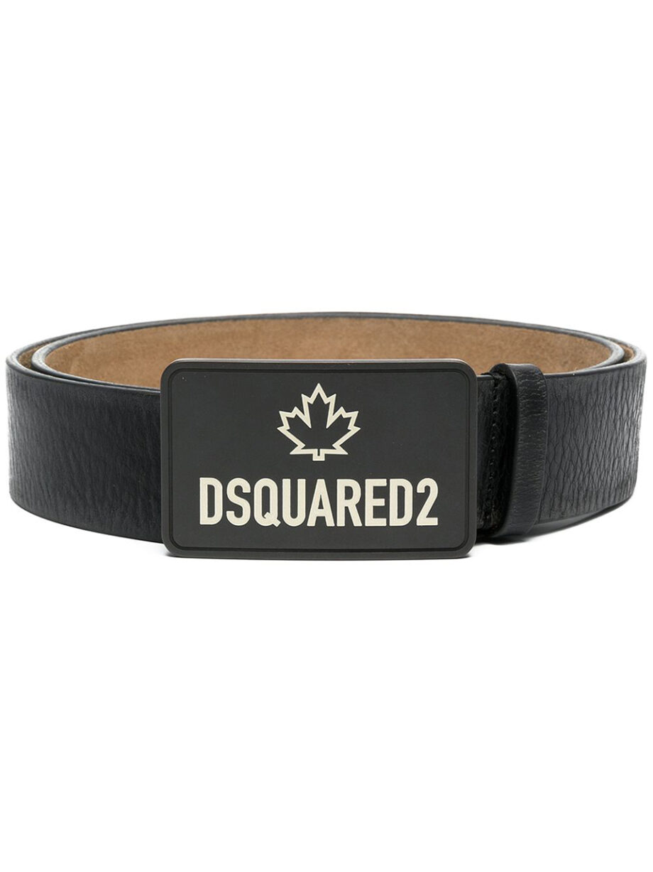 Imagem de: Cinto Dsquared2 Preto com Patch de Logo Canada