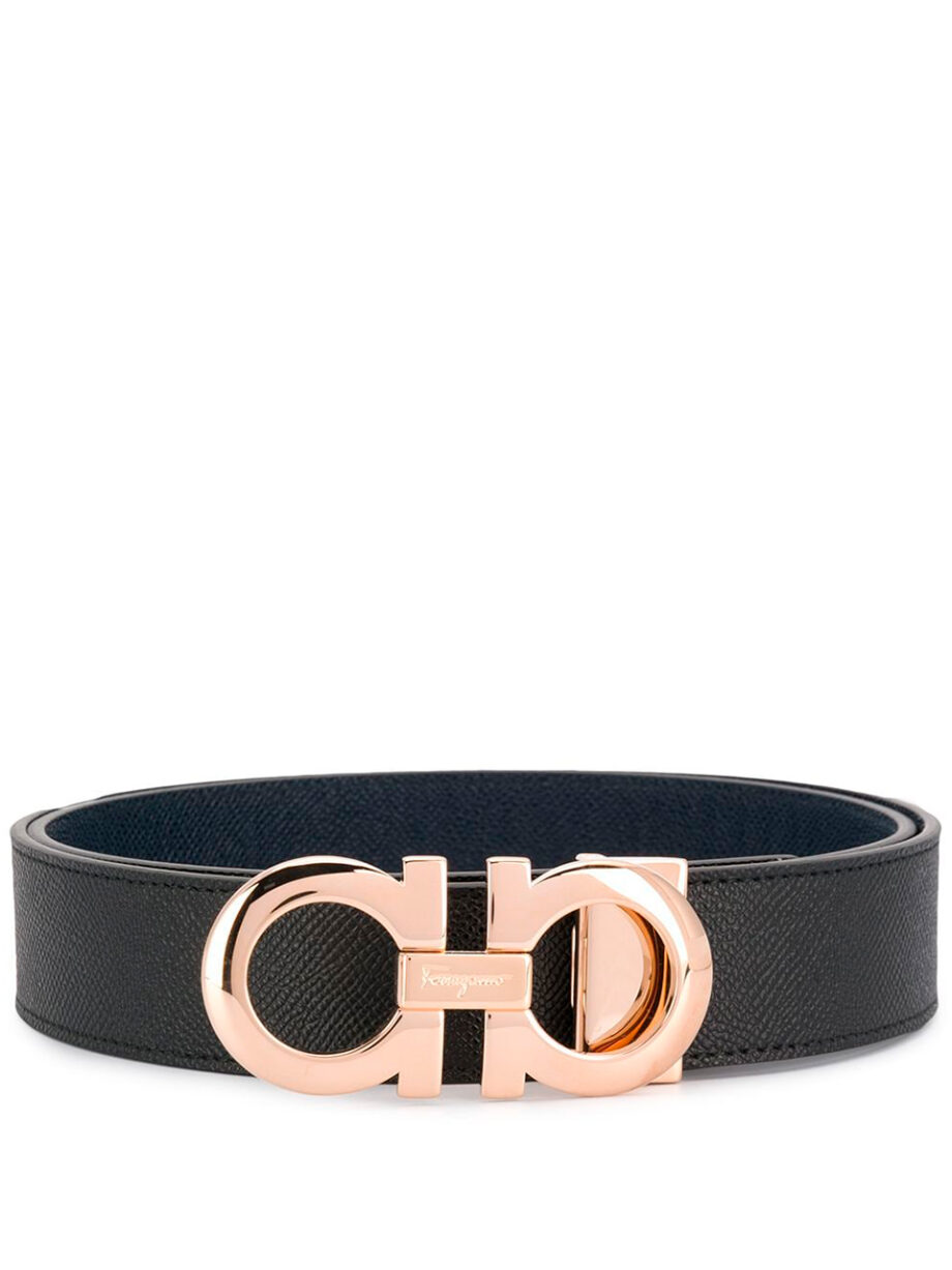 Imagem de: Cinto Salvatore Ferragamo Preto com Fivela Dourada