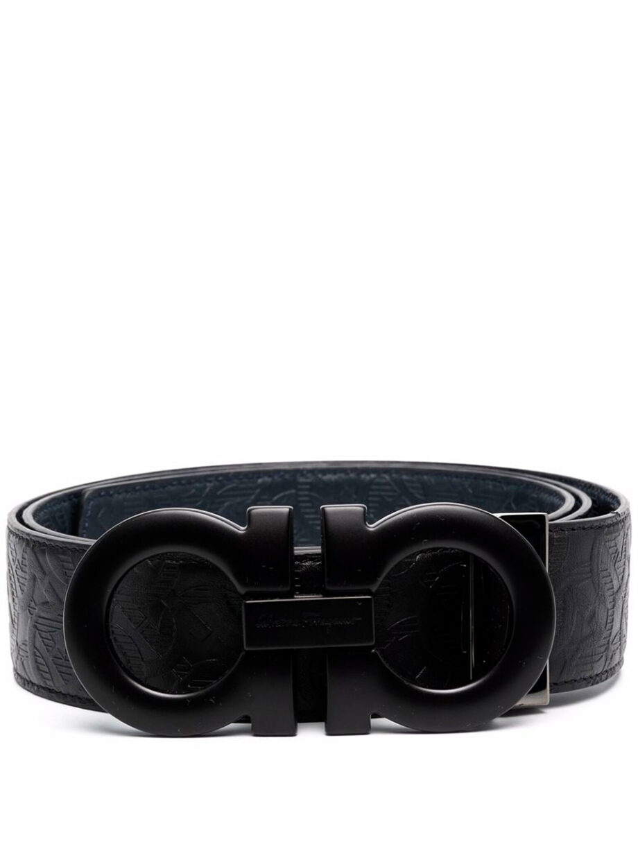 Imagem de: Cinto Salvatore Ferragamo Preto com Monograma Gravado