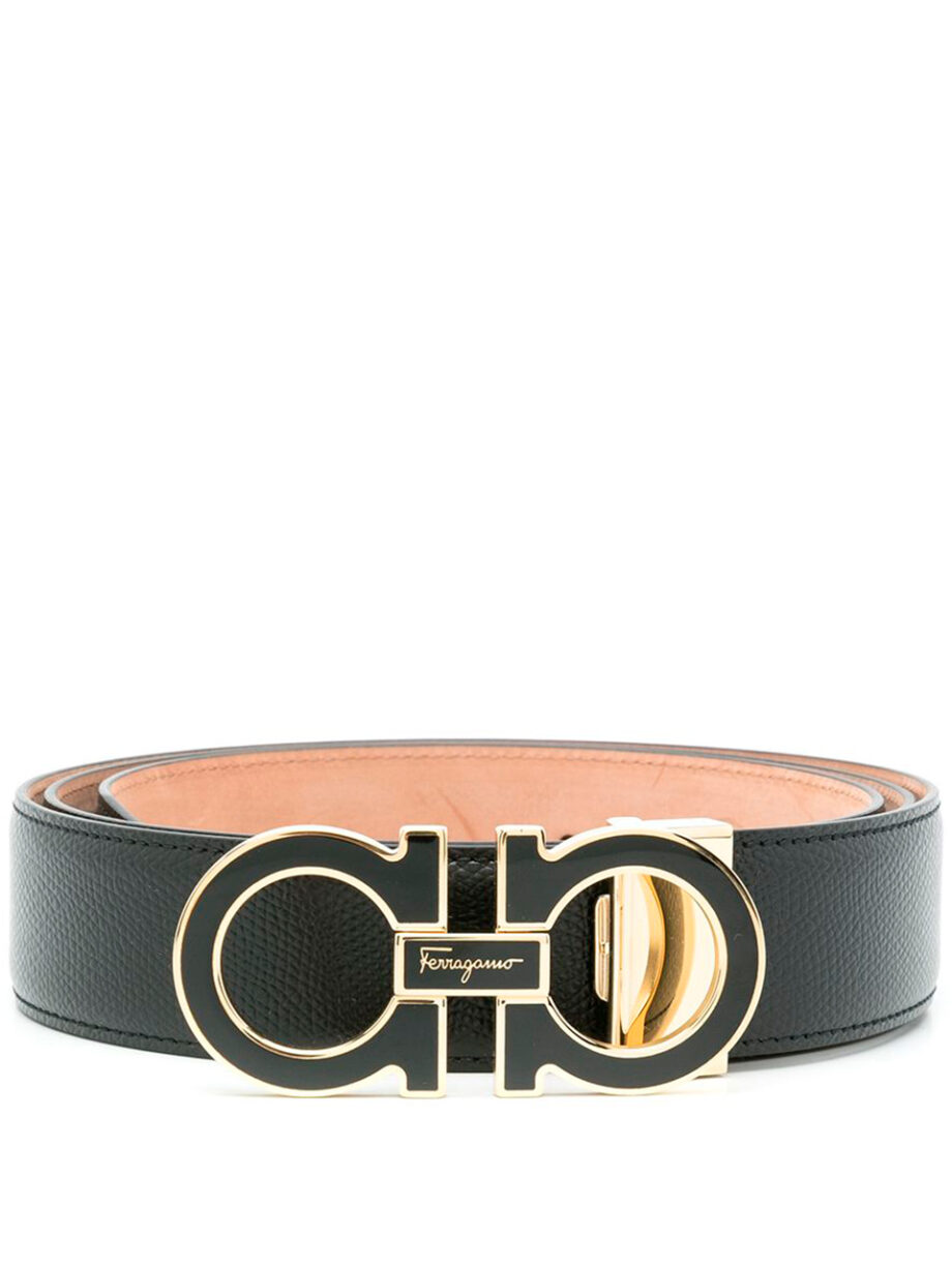 Imagem de: Cinto Salvatore Ferragamo Preto com Placa de Logo
