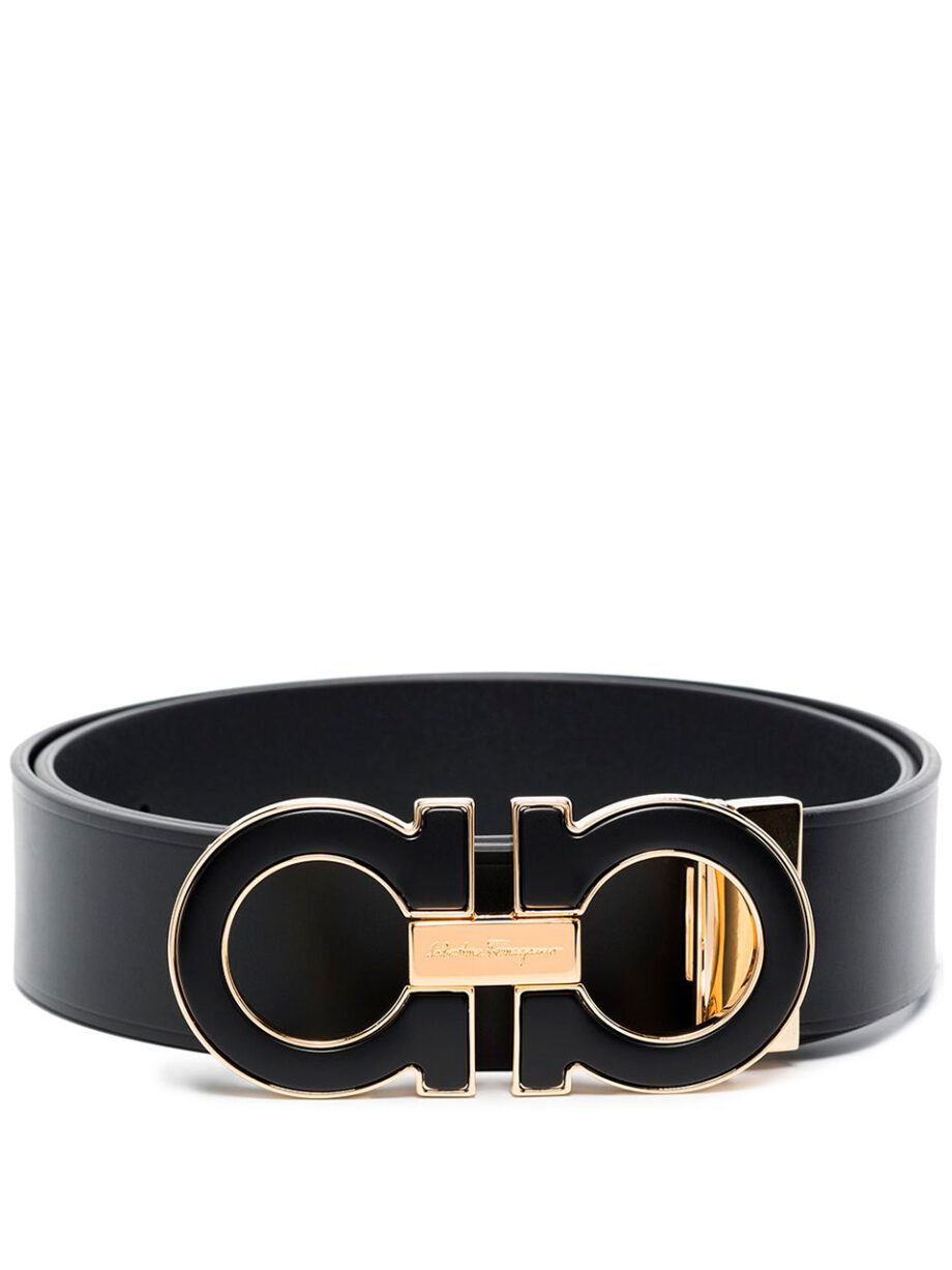 Imagem de: Cinto Salvatore Ferragamo Preto Double com Fivela Preta